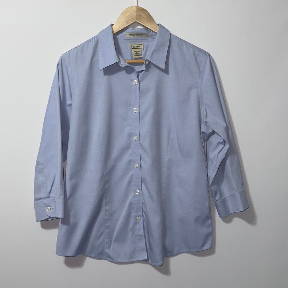 L.L.Bean blue button down shirt women’s size medium